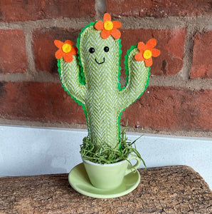 Felt Cactus in Teacup - Quirky Threads Art