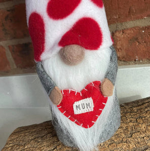 Mum Love Heart Gnome - Quirky Threads Art