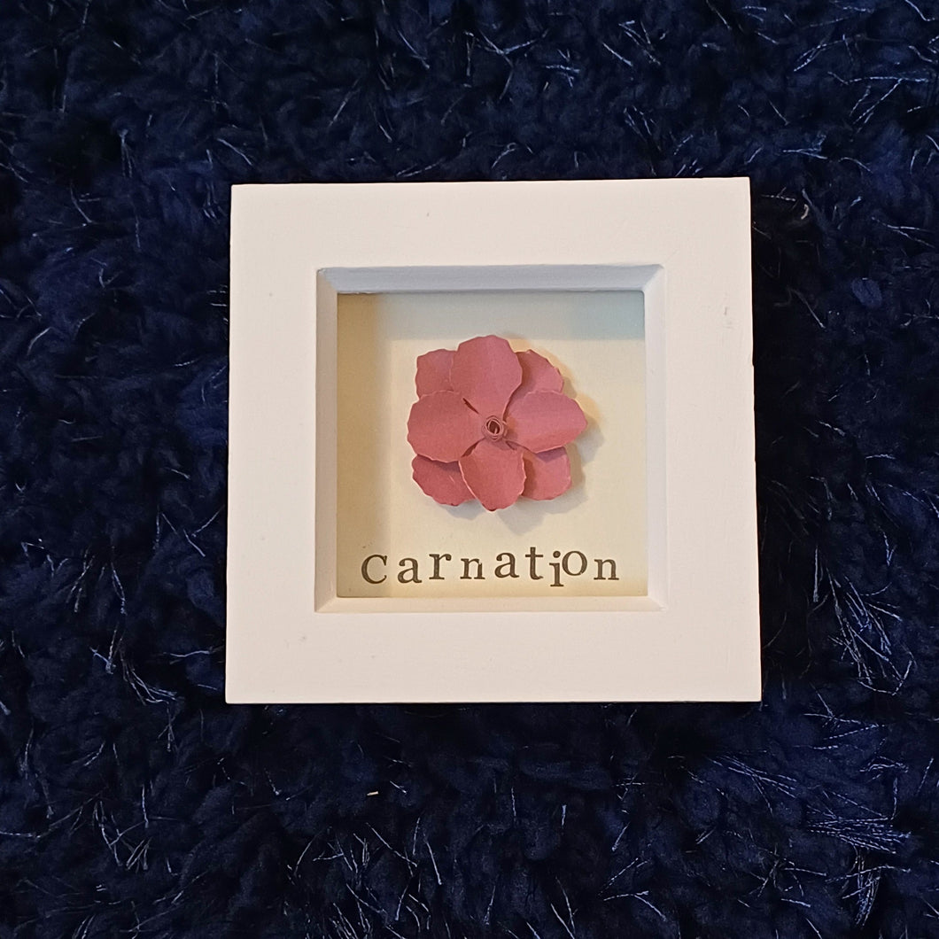 Flower Frame - Carnation - Hand crafted Paper Flower - Flowers by Laurzy