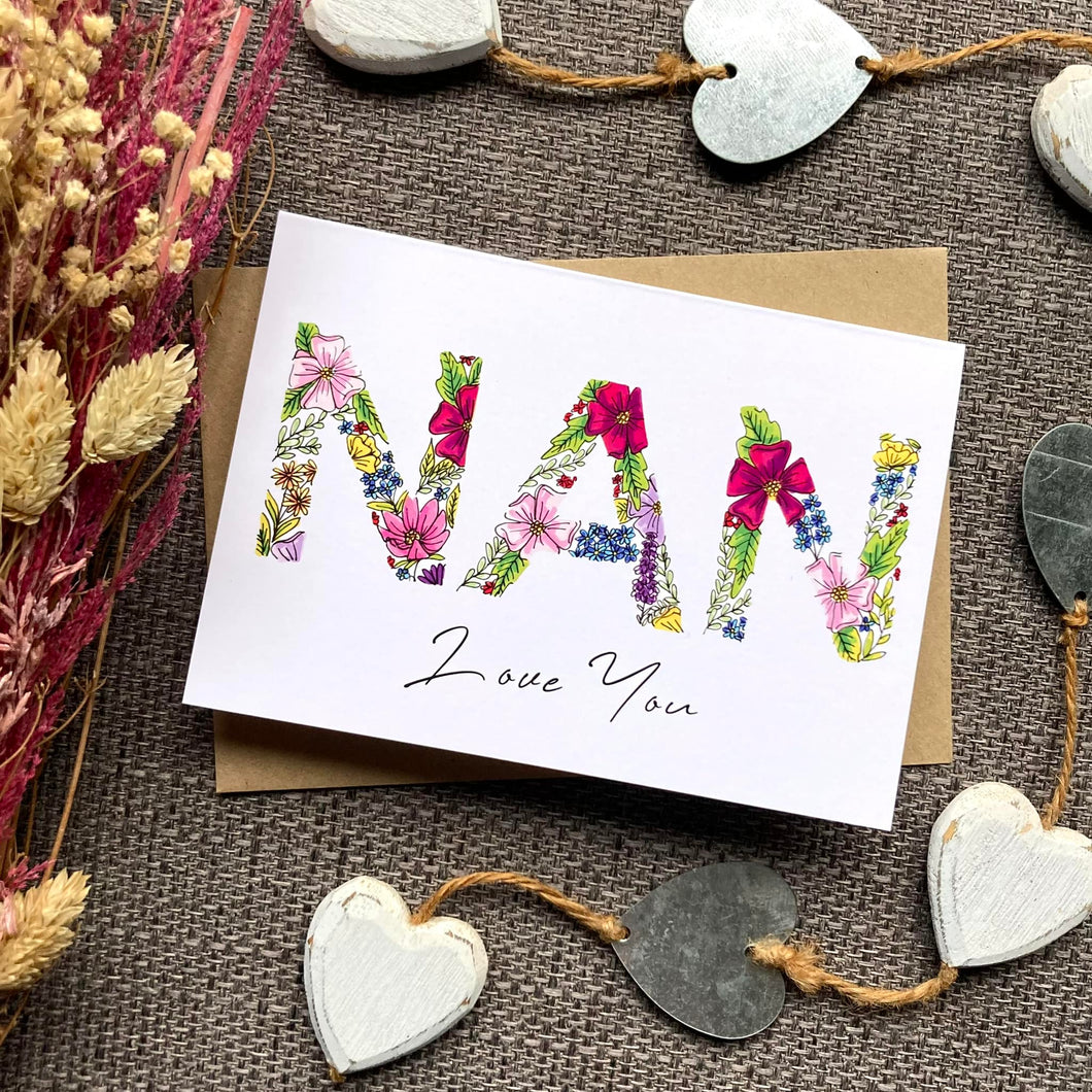 Nan Greetings Card - Birthday / Mothers Day - HD Designs