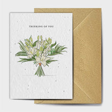 Load image into Gallery viewer, Wildflower Seed Paper Plantable Greetings Card - Thinking of You - Lillies - In Sympathy - The Seed Card Company
