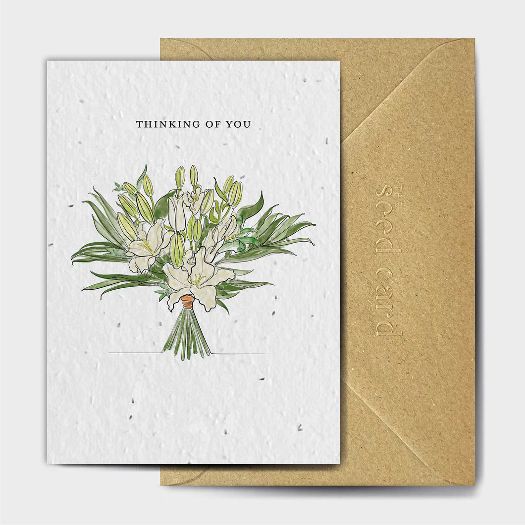 Wildflower Seed Paper Plantable Greetings Card - Thinking of You - Lillies - In Sympathy - The Seed Card Company