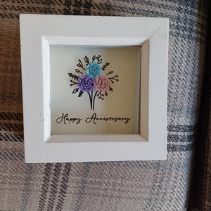 Flower Frame - Anniversary Bouquet - Hand crafted Paper Flower - Flowers by Laurzy