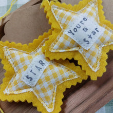 Load image into Gallery viewer, Pocket Hug - Fabric Star Hugs - Quirky Threads Art
