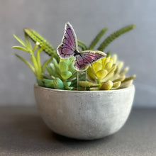 Load image into Gallery viewer, Butterfly - Small Glass Plant Stake - Fused Glass - Twice Fired
