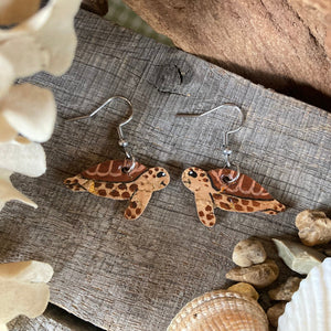 Turtle Hook Earrings - Natural Cork Jewellery - Incorknito Designs