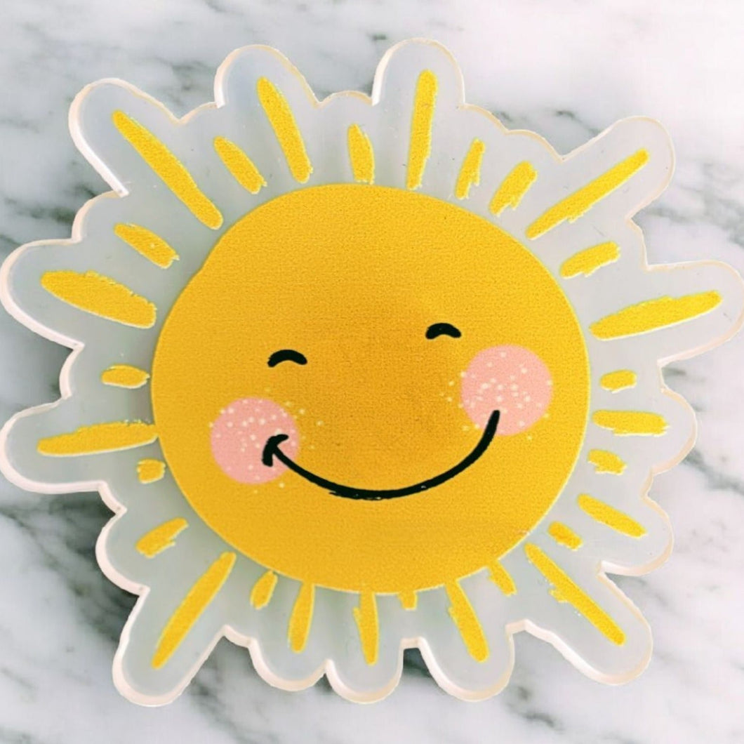 Acrylic Magnet - Smiley Sun - The Crafty Little Fox