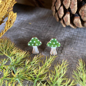 Toadstool Stud Earrings - Natural Cork Jewellery - Incorknito Designs
