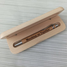 Load image into Gallery viewer, Engraved Bamboo Pen and Matching Pen Case - Marching On Together - Leeds United - Fred &amp; Bo

