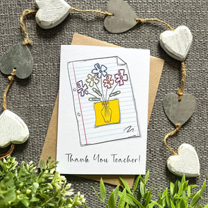 Thank You Teacher Greetings Card  - HD Designs
