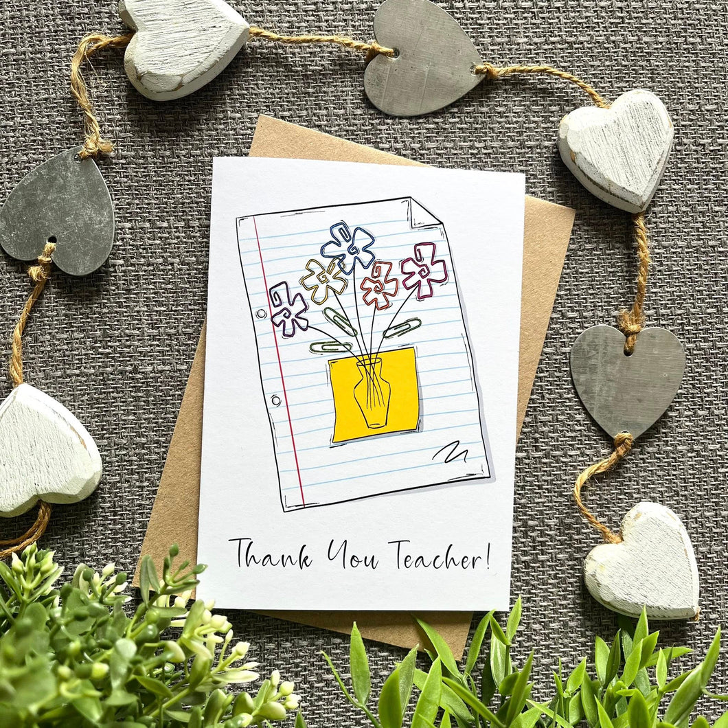 Thank You Teacher Greetings Card  - HD Designs
