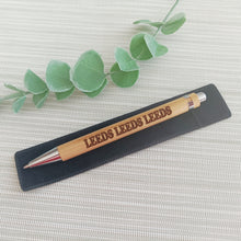 Load image into Gallery viewer, Engraved Bamboo Pen and Matching Case - Leeds Leeds Leeds - Leeds United - Fred &amp; Bo
