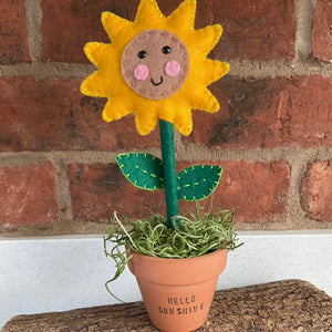 Felt Sunflower - Hello Sunshine - Quirky Threads Art