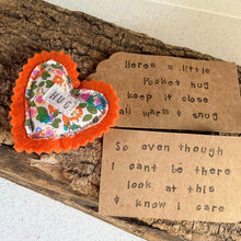 Load image into Gallery viewer, Pocket Hug - Fabric Heart Hugs with lots of sayings - Quirky Threads Art
