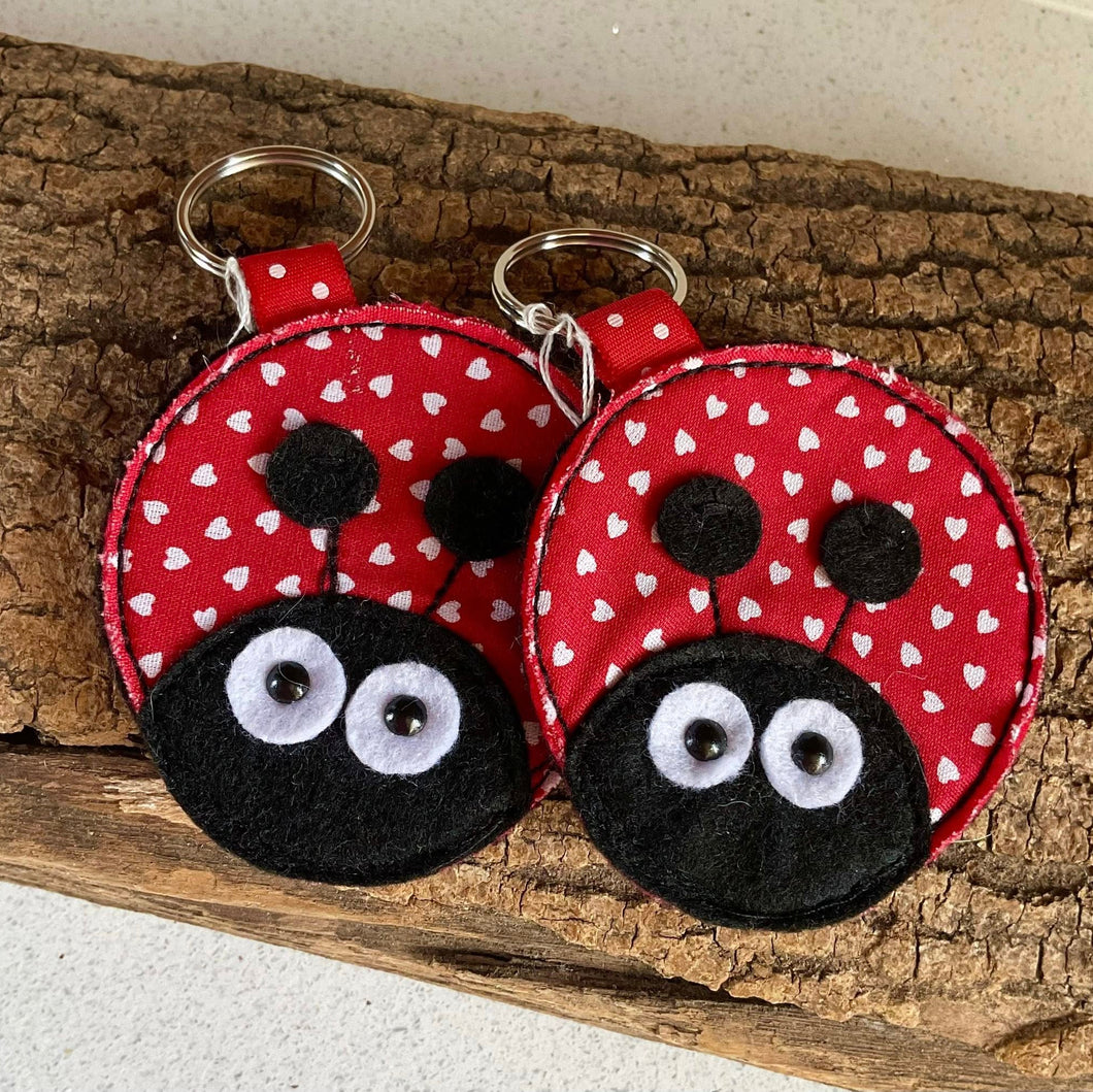 Fabric Key Ring - Ladybird - Quirky Threads Art