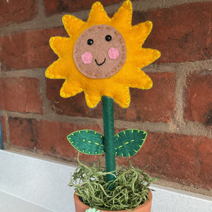 Felt Sunflower - You Are My Sunshine - Quirky Threads Art