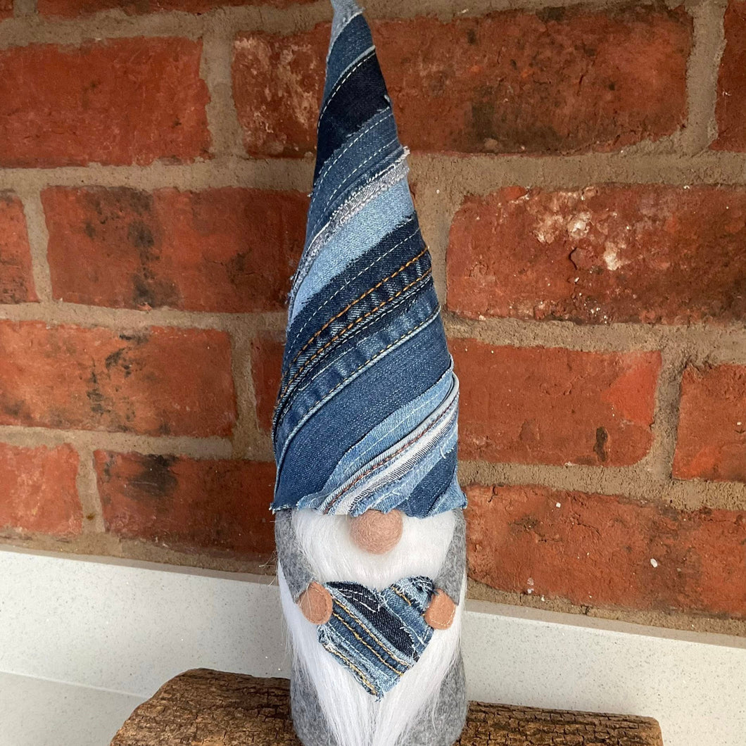 Gnome - Denim - Quirky Threads Art