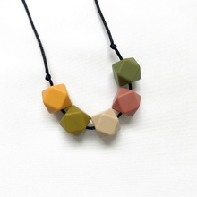 Load image into Gallery viewer, Teething Necklace - Autumn Spice - Geometric Bead Silicone Teething Jewellery - Mama Knows
