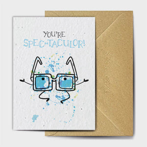 Wildflower Seed Paper Plantable Greetings Card - You're Spec-tacular - Puns - The Seed Card Company