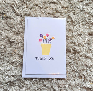Greetings Card - Thank You - Flowerpot Card - Flowers by Laurzy