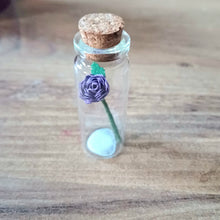 Load image into Gallery viewer, Mini Hand Rolled Paper Rose in Glass Bottle - Lots of colours - Flowers by Laurzy
