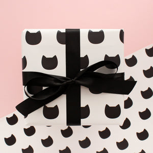Cats Gift Wrap - Monochrome - Cat lovers - Purple Tree Designs