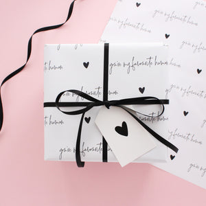 Gift Wrap - You're My Favourite Human - Monochrome - Purple Tree Designs