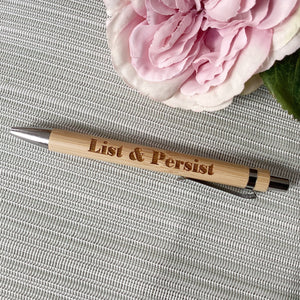Engraved Bamboo Pen - Lots of sayings - Lists - Notes - Fred & Bo