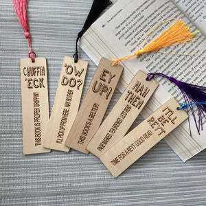 Wooden Bookmarks - Yorkshire Slang - Lots of Sayings - Fred & Bo - Yorkshire gift ideas