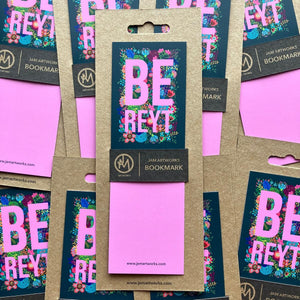 Bookmark - Be Reyt Floral Design - Yorkshire themed bookmark - JAM Artworks