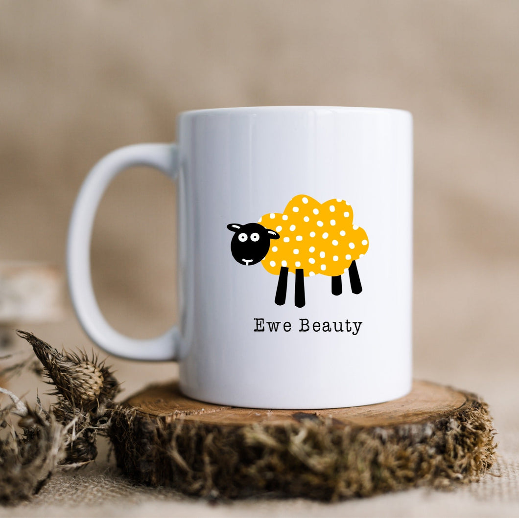 Mug - Yorkshire Sheep Sayings - Ewe Beauty - Fred & Bo - Yorkshire Slang Puns