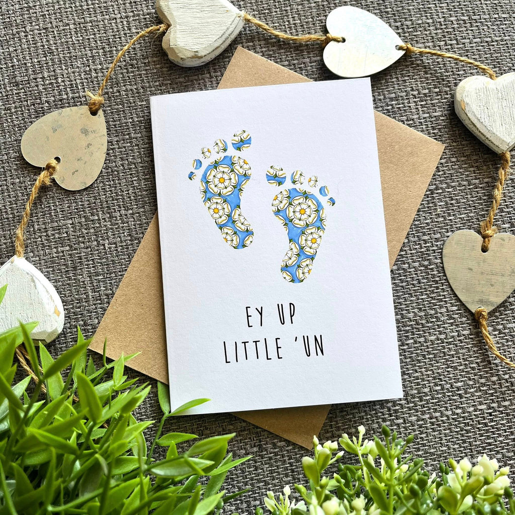 Yorkshire New Baby Card - Ey Up Little 'Un - HD Designs