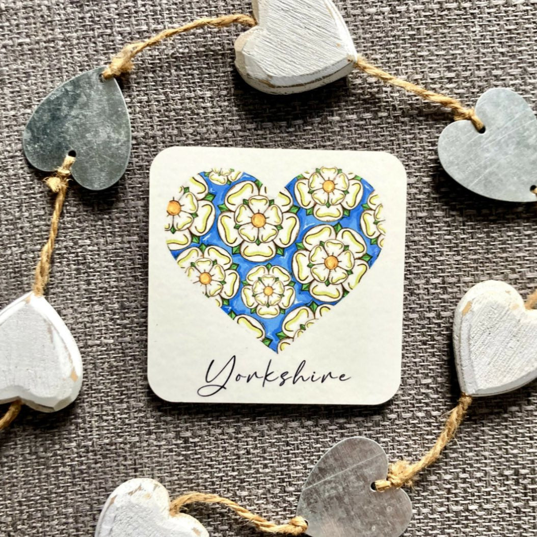 Coaster - Yorkshire Rose Heart - HD Designs
