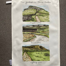 Load image into Gallery viewer, Tea Towel - The Three Peaks - Yorkshire Dales - HD Designs
