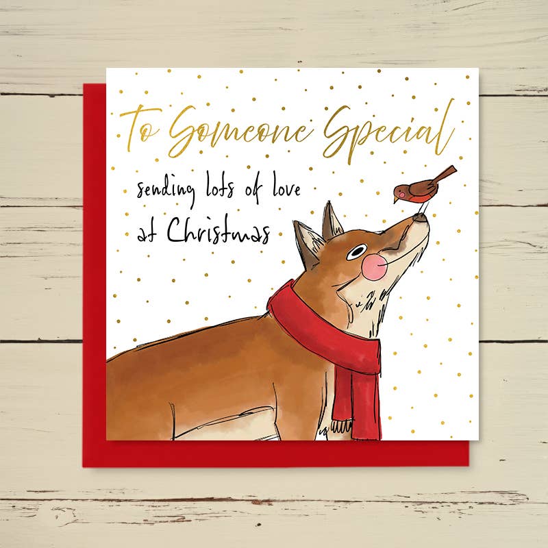 Christmas Greetings Card - To Someone Special - Fox Greetings Card - Dandelion Stationery