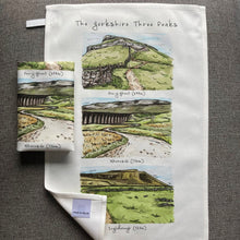 Load image into Gallery viewer, Tea Towel - The Three Peaks - Yorkshire Dales - HD Designs
