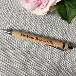 Engraved Bamboo Pen - Lots of sayings - Lists - Notes - Fred & Bo