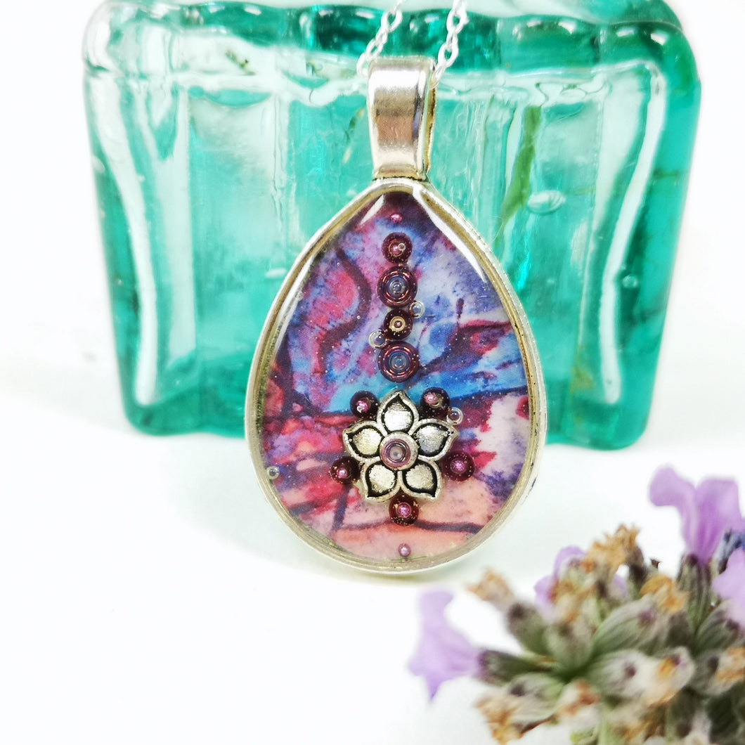 Teardrop Pendant - Nova - Resin Beaded Jewellery - Nimanoma