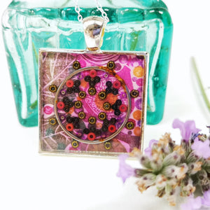 Square Pendant - Bounty - Resin Beaded Jewellery - Nimanoma