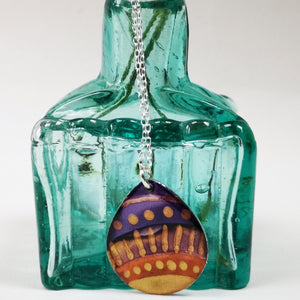 Inky Teardrop Pendant - Royal - Alcohol Ink & Resin Jewellery - Nimanoma