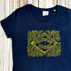 Biscuit T-Shirt - Womens Cut - Custard Cream - Navy - 44 Ideas