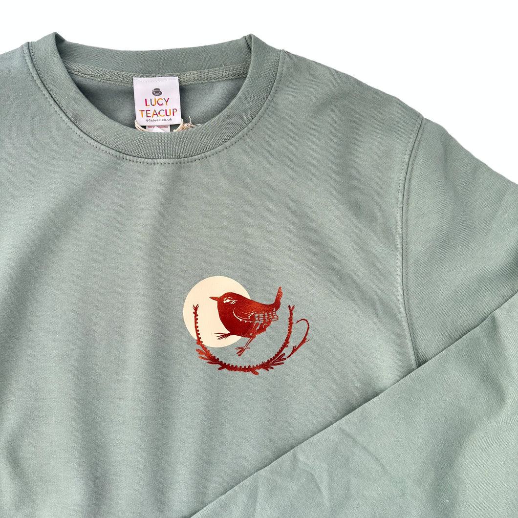 Wren Jumper/Sweatshirt - Unisex - Dusty Green - 44 Ideas