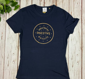 Biscuit T-Shirt - Womens Cut - Digestive - Navy - 44 Ideas