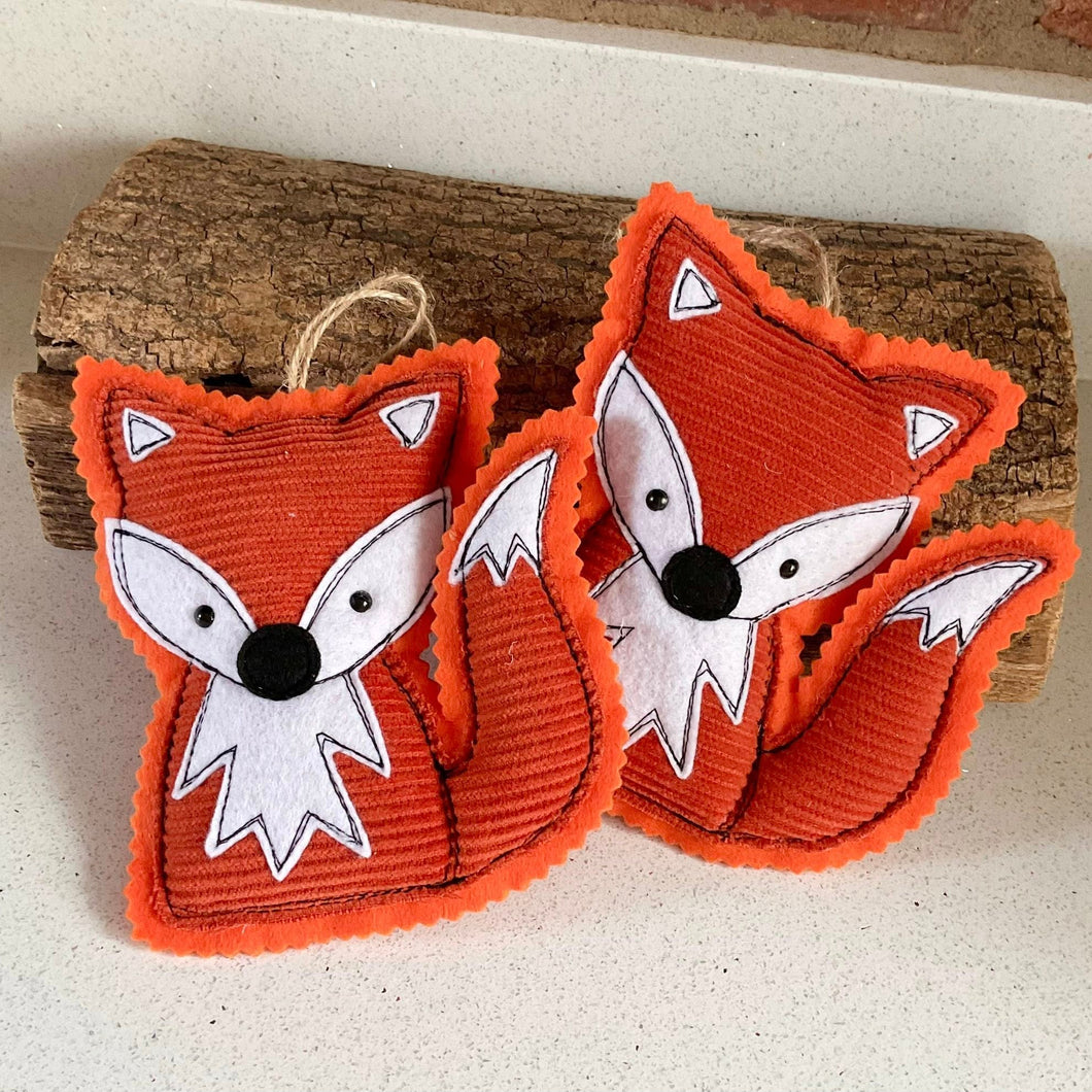 Hanging Decoration - Fox - Corduroy - Quirky Threads Art
