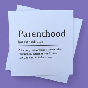 Sarcastic Dictionary Definition Card - Parenthood - The Crafty Little Fox