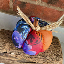 Load image into Gallery viewer, Pumpkin - Fabric Pumpkin Decoration - Large, Medium, Small - Colourful Floral - Quirky Threads Art
