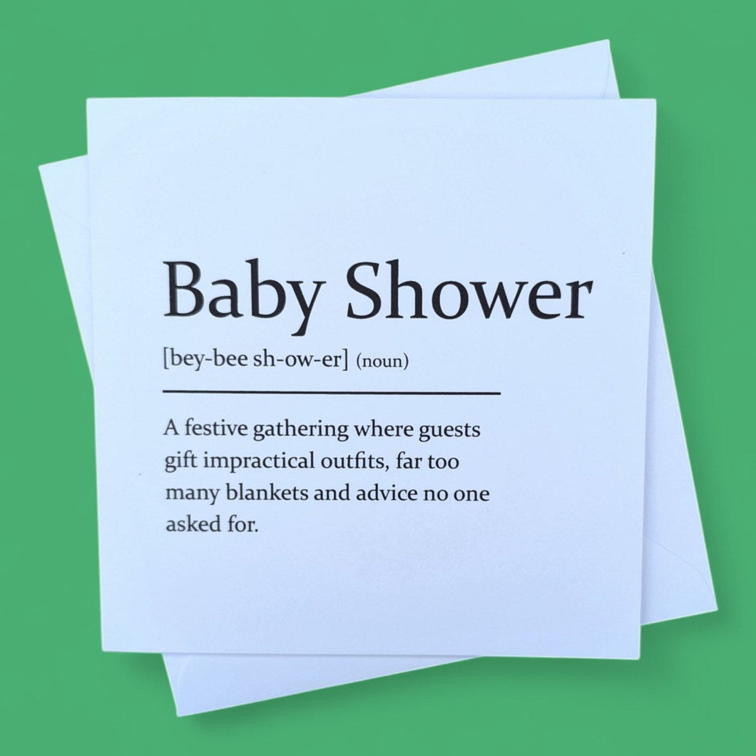 Sarcastic Dictionary Definition Card - Baby Shower - The Crafty Little Fox