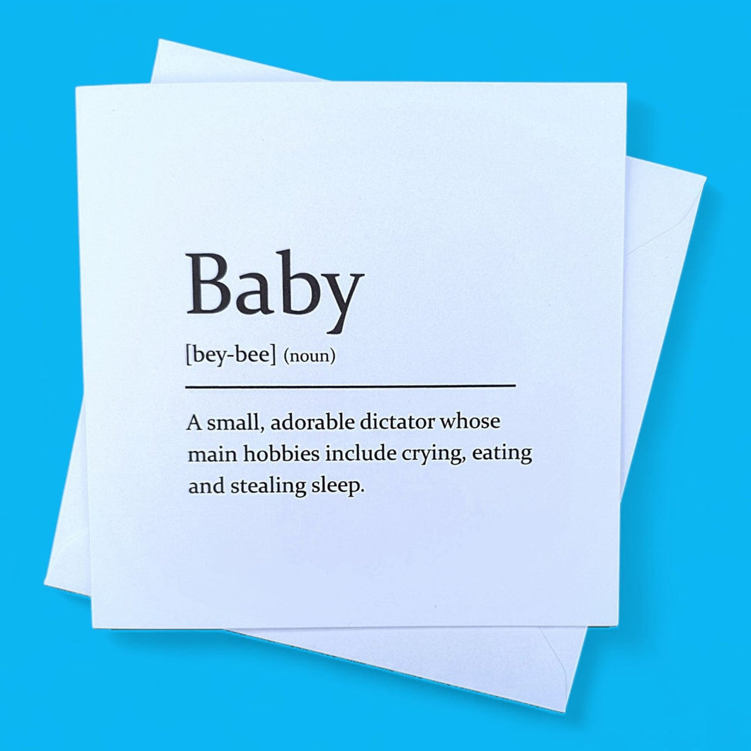 Sarcastic Dictionary Definition Card - Baby - The Crafty Little Fox