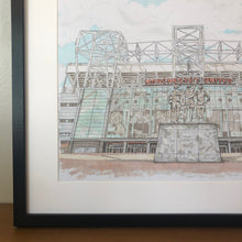 Load image into Gallery viewer, Old Trafford Football Stadium Print - Manchester United - A4 print - Art by Arjo - Football fans
