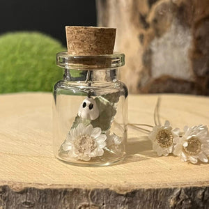 Mini Hanging Ceramic Ghost in Glass Jar - Strawberry Lane Studio